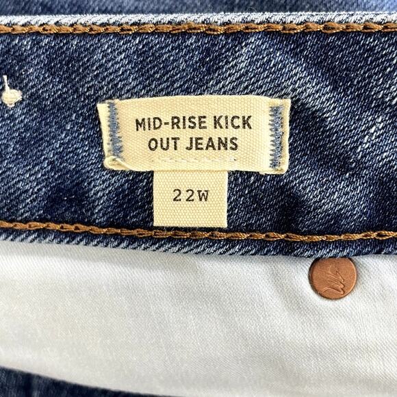 Madewell Mid-Rise Kick Out Jeans Dark Blue Size 22W - Picture 14 of 16